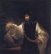 REMBRANDT Harmenszoon van Rijn Aristotle Contemplation a Bust of Homer oil painting on canvas